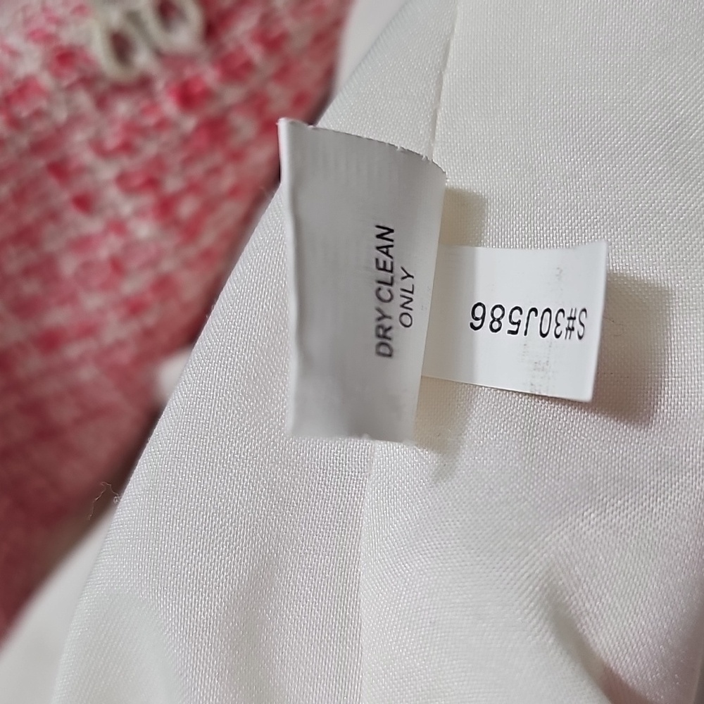 Kay Unger New York Pink White Tweed Boucle Blazer Jacket 4 Office Career Work - Picture 9 of 13